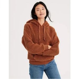 American Eagle Teddy Bear Sherpa Hoodie with Kangaroo Front Pocket Sz. S